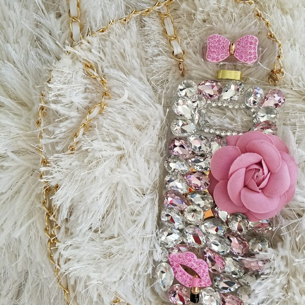 For Samsung S8 Bling Case Pink Perfume Bottle